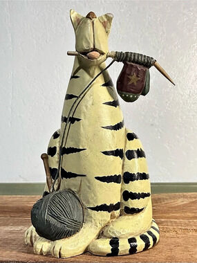Williraye Studio Knitten Kitten Striped Cat Figurine Decor